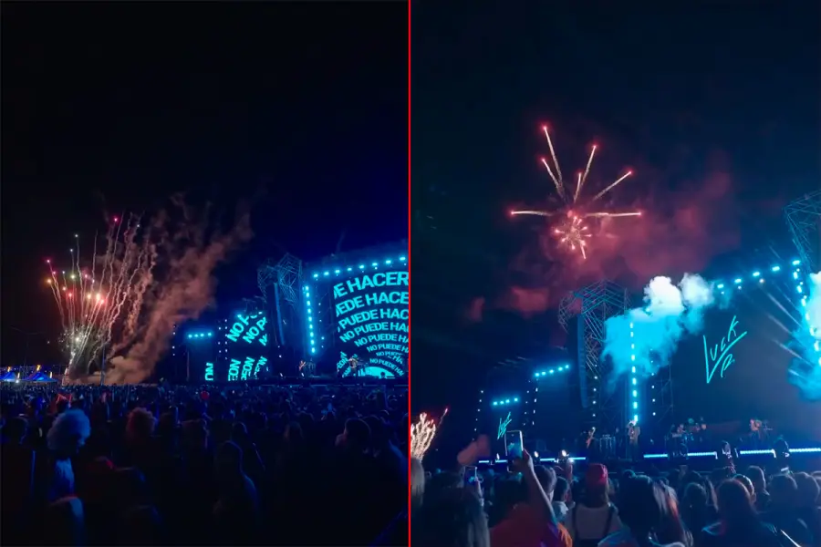 El show de fuegos artificiales. Foto: Captura de video.