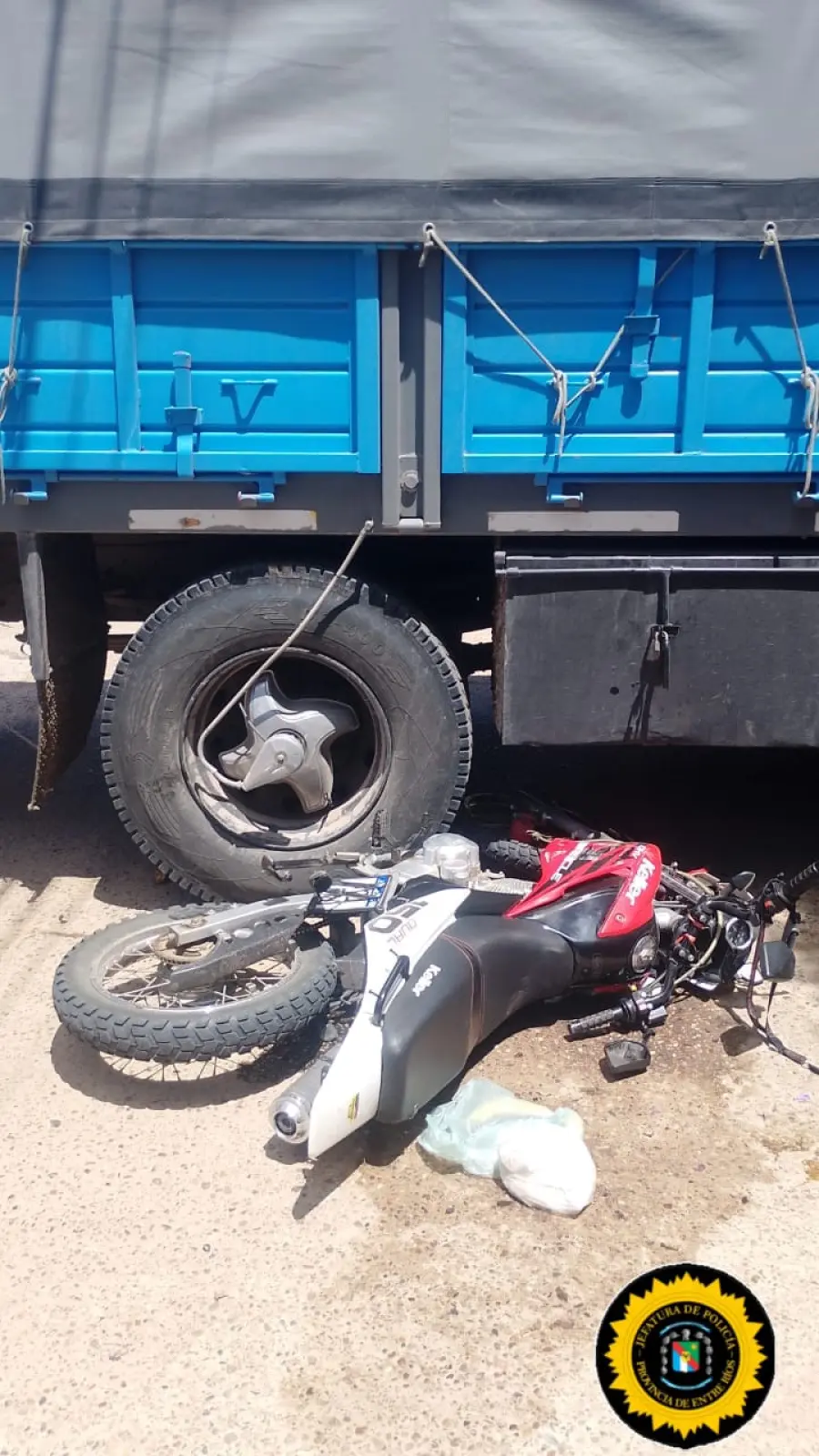 Accidente en Villaguay (foto Polic&iacute;a de Entre R&iacute;os)