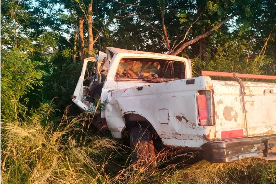 Una camioneta termin&oacute; contra &aacute;rboles al esquivar un cami&oacute;n en Estaci&oacute;n Ra&iacute;ces