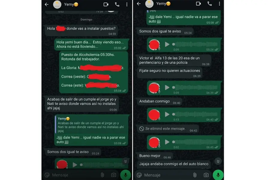 Los supuestos chat de la funcionaria -  Foto: Los Andes