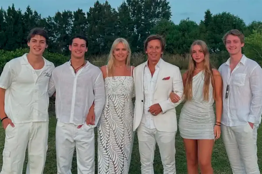 Valeria Mazza y su familia