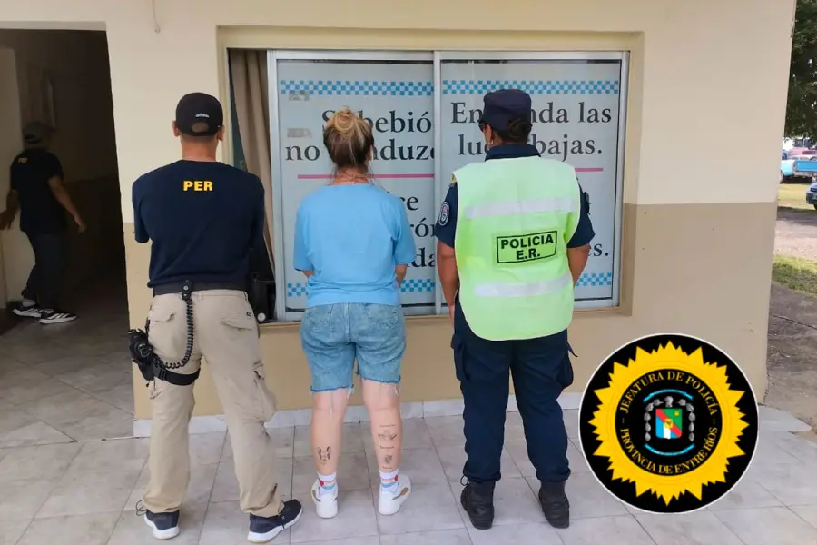 Detenida tras control policial en Paso Cerrito (foto Polic&iacute;a de Entre R&iacute;os)