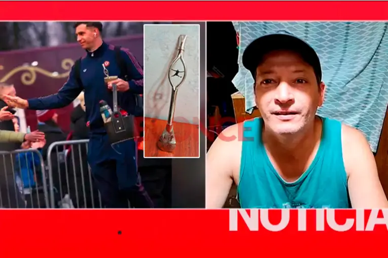 Artesano entrerriano creó una bombilla para el Dibu Martínez: 