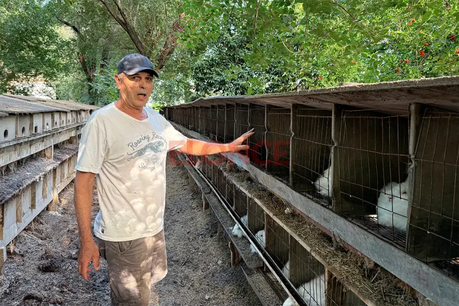 Agust&iacute;n Wasinger, cunicultor de Aldea Valle Mar&iacute;a (foto Elonce)