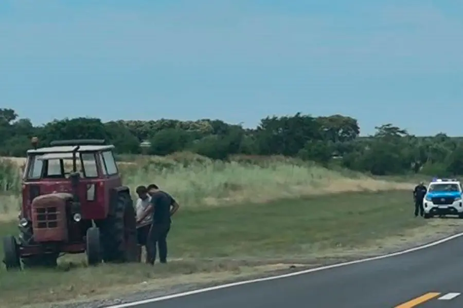 El tractor involucrado en el accidente. Foto: Nueva Zona.