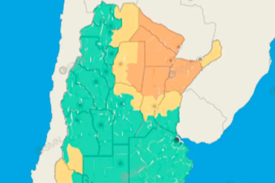 Lunes lluvioso en Entre R&iacute;os. Foto: SMN.