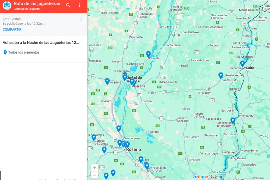 <a href="https://www.google.com/maps/d/viewer?mid=1AKBn4qJTMNlk91awW9aOLGMXGN4wpx4&amp;femb=1&amp;ll=-31.68898234583794%2C-60.13722052915904&amp;z=10" target="_blank" rel="noopener">El mapa con todas las jugueter&iacute;as adheridas - click para acceder</a>