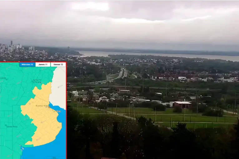Alerta por tormentas para siete departamentos de Entre Ríos: anticipan más calor y humedad