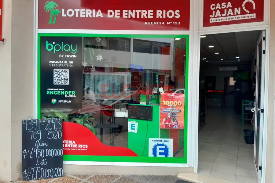 Casa Jajan de Gualeguay vendi&oacute; un ticket del Siempre Sale del Quini 6 (foto Elonce)