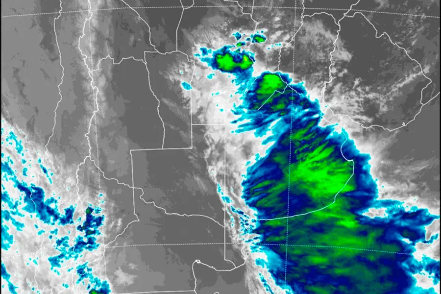 Rige alerta por tormentas (captura desde SMN)