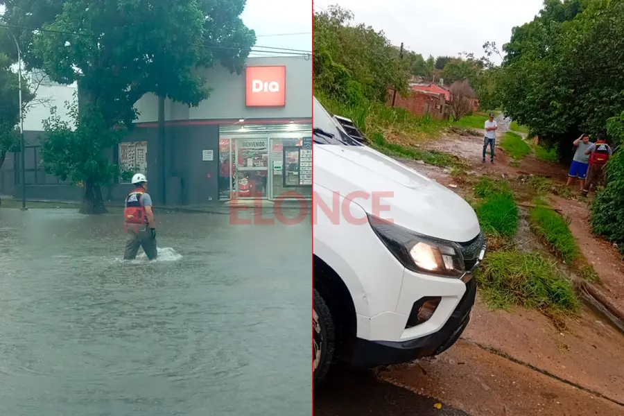 Anegamientos en Paran&aacute; (foto Defensa Civil)
