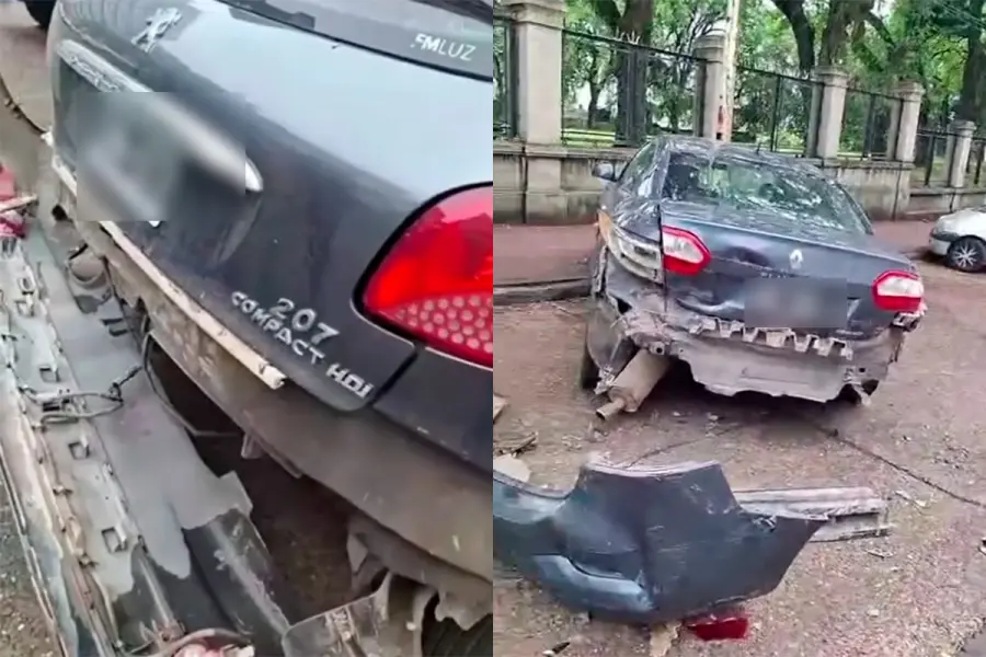 Video: autos estacionados en la v&iacute;a p&uacute;blica aparecieron chocados en Paran&aacute;