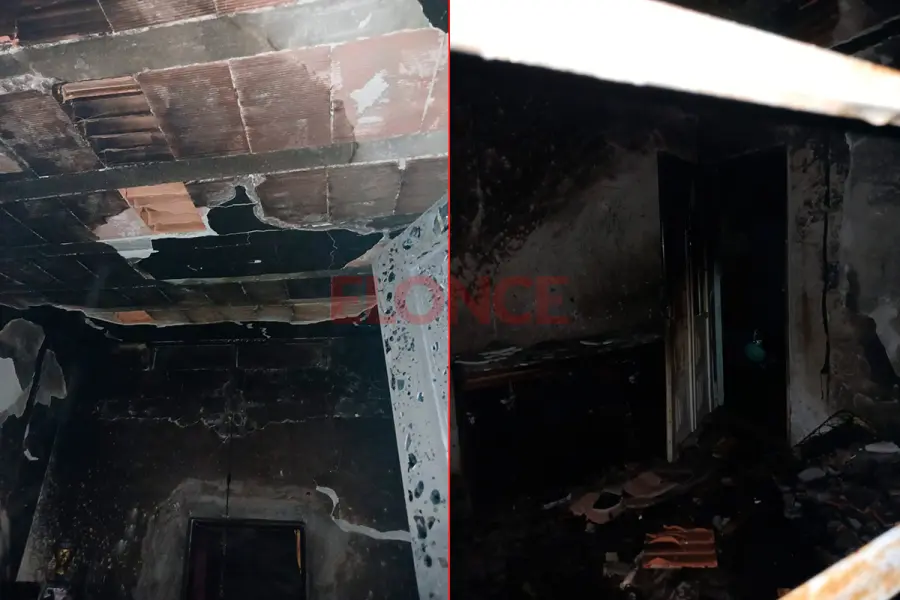 Incendio en calle Suipacha de Paran&aacute; (foto Bomberos Voluntarios de Paran&aacute;)