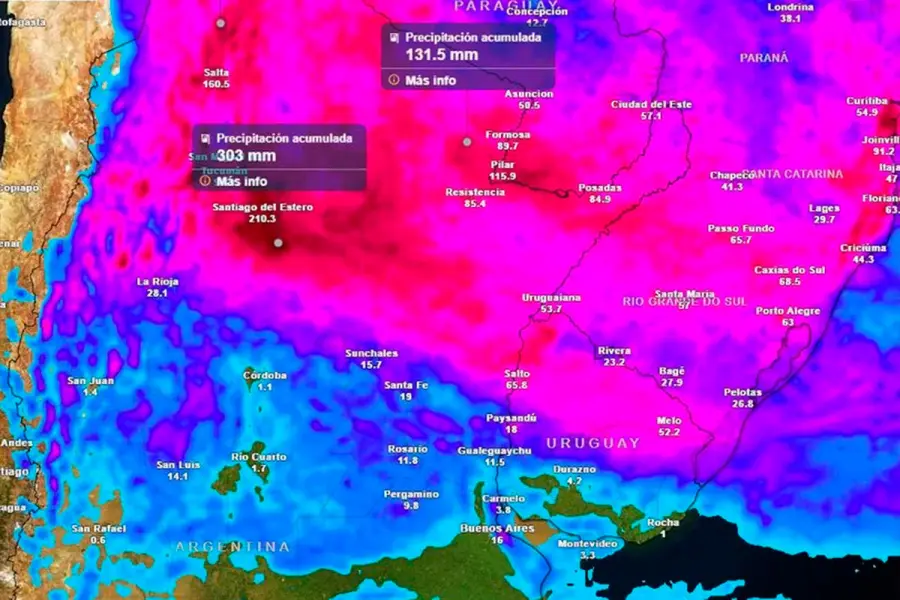 Advierten de fuertes lluvias. (Meteored).