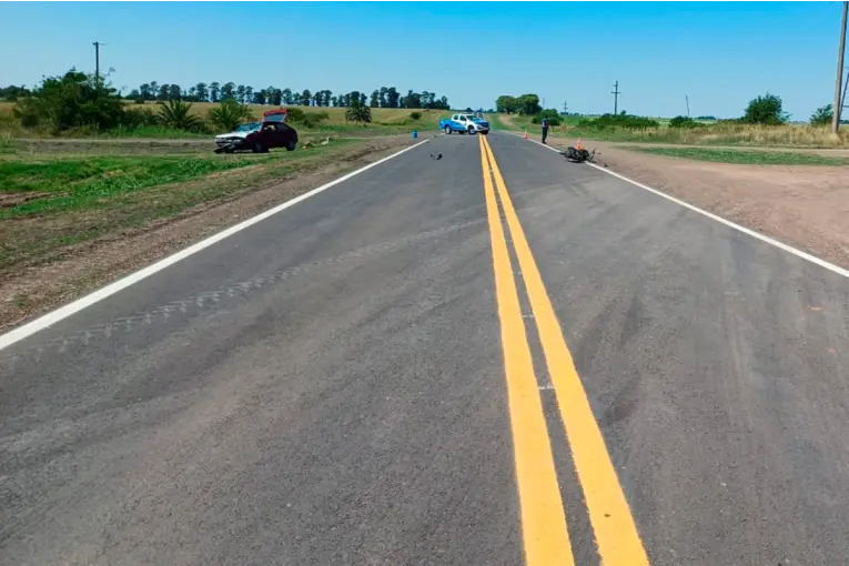 Murió un motociclista tras chocar con auto sobre la Ruta 12 en territorio entrerriano