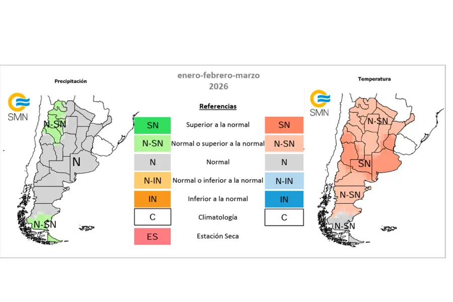 Lluvias y temperaturas: el pron&oacute;stico del tiempo para los primeros tres meses de 2026
