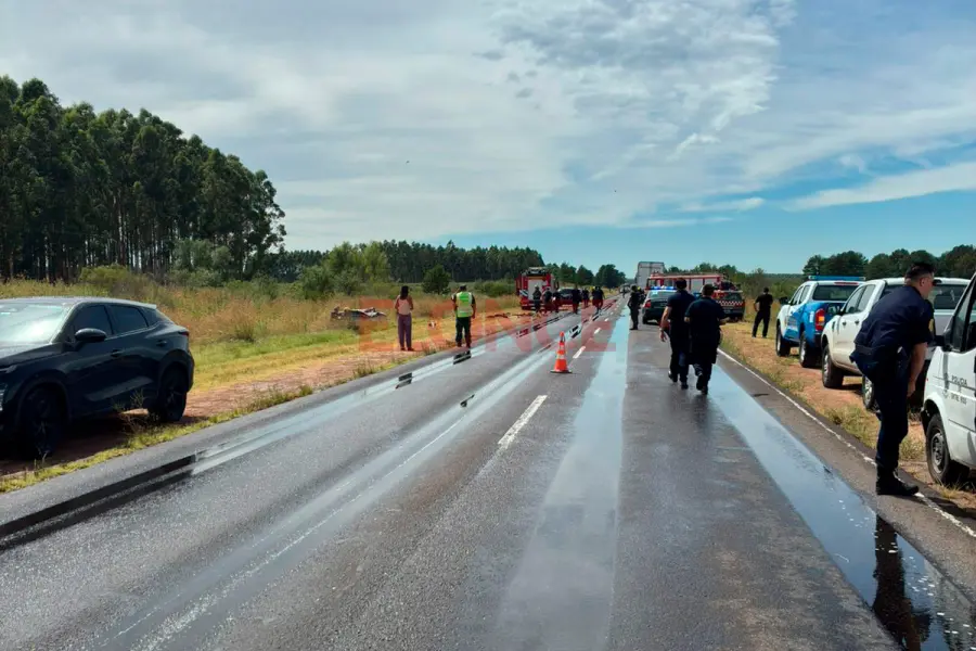Tragedia vial sobre Ruta Internacional 136 (foto Elonce)