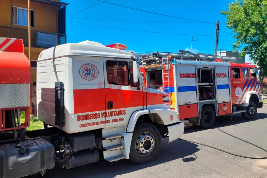 Incendio en Concepci&oacute;n del Uruguay (foto Elonce)
