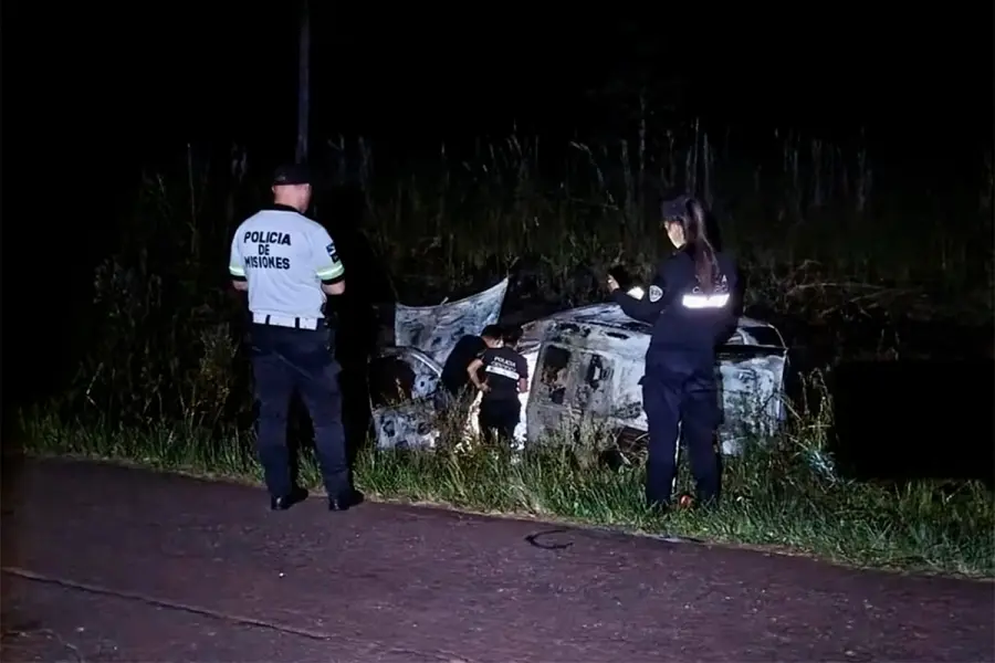 Choque e incendio en provincia de Misiones (foto Primera Edici&oacute;n)