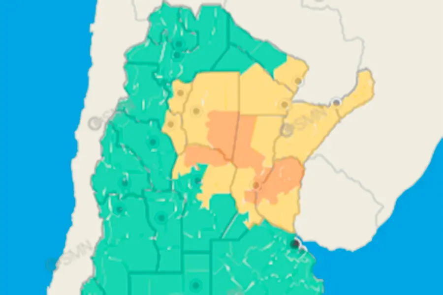 Lo que se anticipa para el viernes. Foto: SMN.