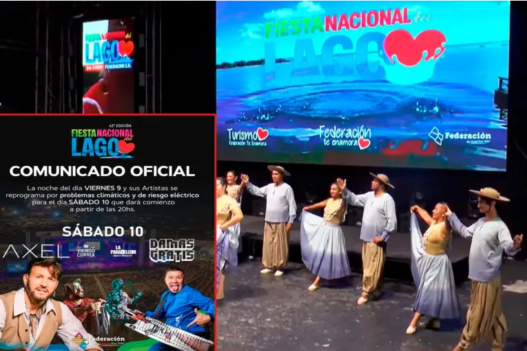 Reprogramaron la segunda noche de la Fiesta Nacional del Lago por cuestiones climáticas