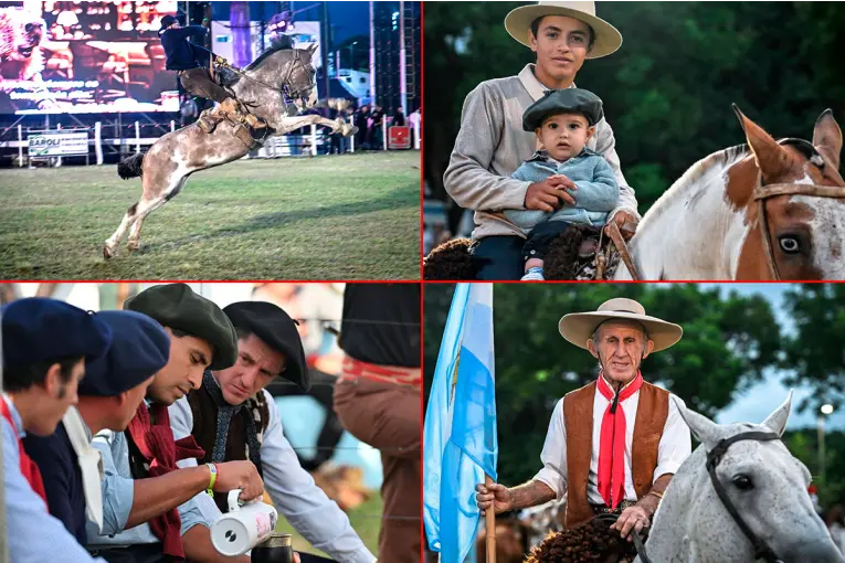 Festival de Diamante: arrancó la competencia de jineteada y los testimonios del público en las tribunas