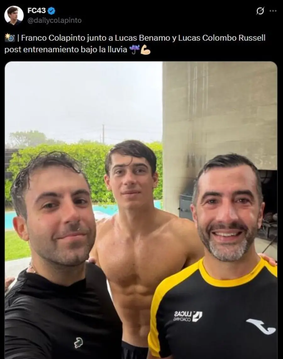 Colapinto comenz&oacute; con la pretemporada y trabaj&oacute; a la par de dos preparadores f&iacute;sicos