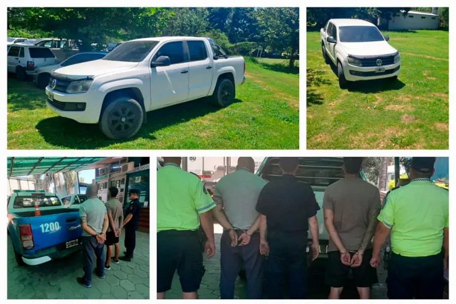 Padre e hijo fueron detenidos en Paran&aacute; (foto Polic&iacute;a de Entre R&iacute;os)