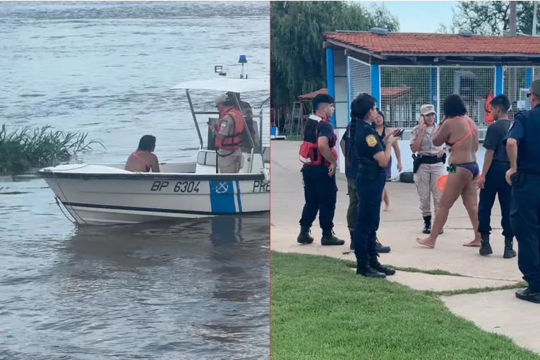 Nadadora rescatada en el río Paraná: “el cansancio y la correntada” complicaron su práctica en aguas abiertas
