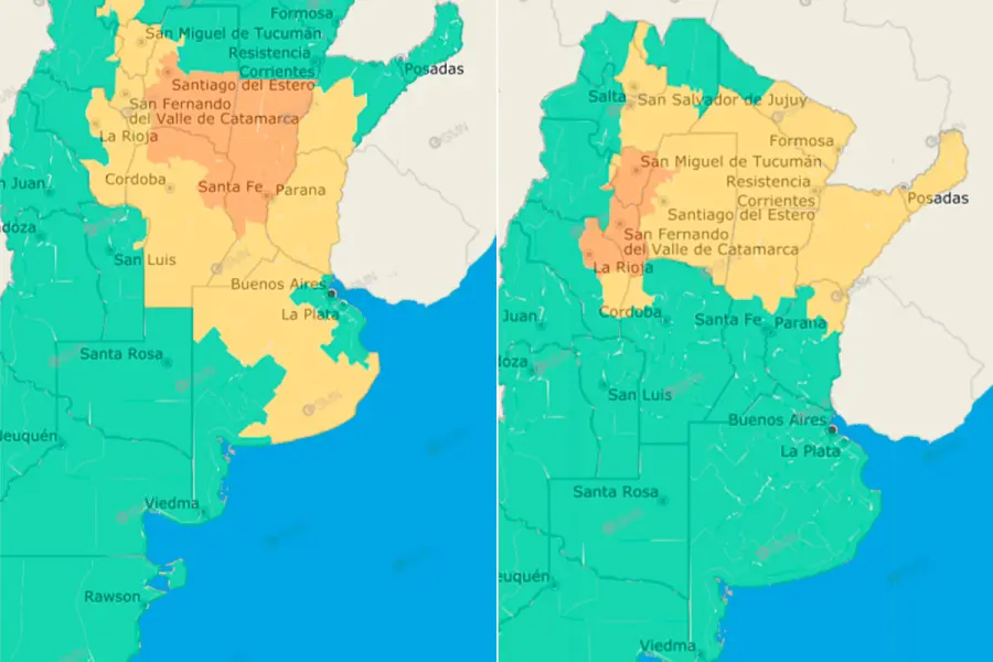 Alerta para jueves y viernes