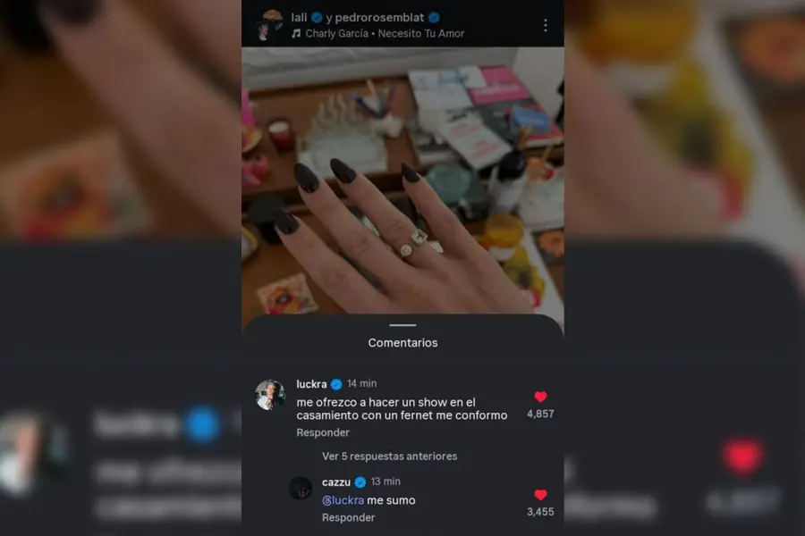 El comentario de Luck Ra y Cazzu. Foto: Instagram.