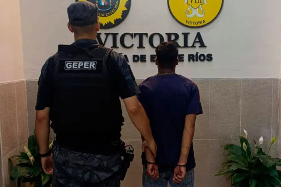 Detenido en Victoria. Foto: Polic&iacute;a de Entre R&iacute;os.