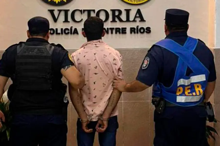 Detenido en Victoria. Foto: Polic&iacute;a de Entre R&iacute;os.