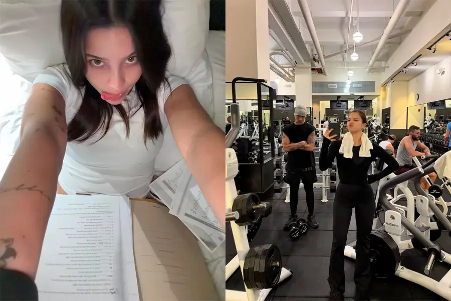 Emilia Mernes, entre el estudio y el entrenamiento (foto Instagram)