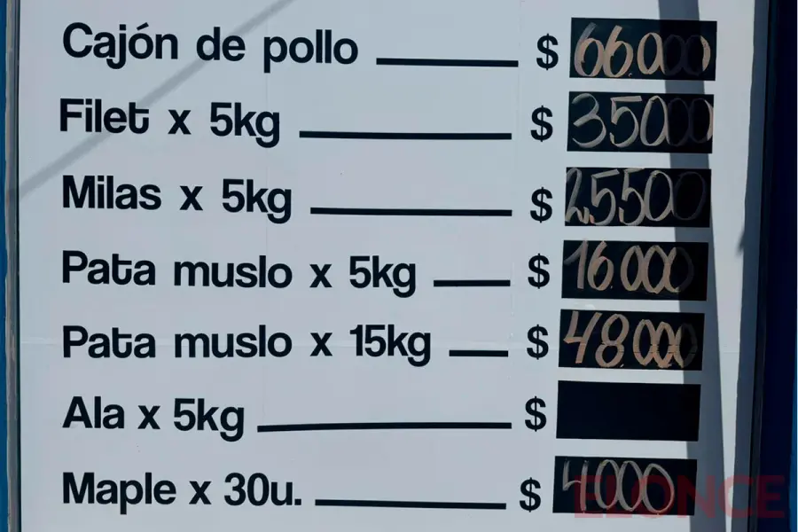 Valor del caj&oacute;n de pollo. Foto: Elonce.