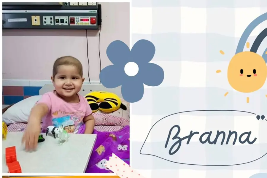 Branna durante su tratamiento oncol&oacute;gico (foto Arco Iris)