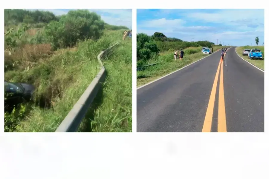 Vuelco sobre Ruta 12 (foto Polic&iacute;a de Entre R&iacute;os)