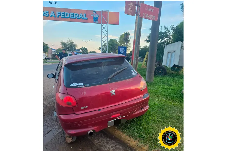 Accidente en Federal (foto Polic&iacute;a de Entre R&iacute;os)