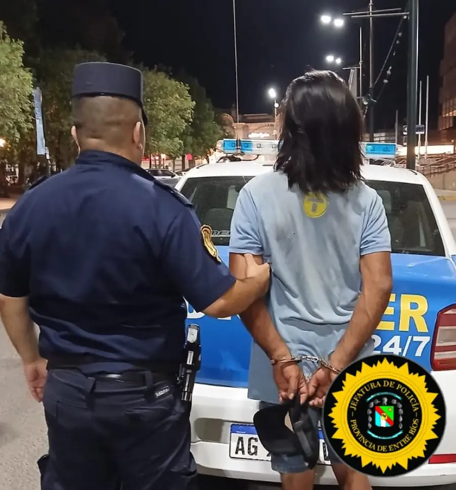 Detenido en Concepci&oacute;n del Uruguay (foto Polic&iacute;a de Entre R&iacute;os)