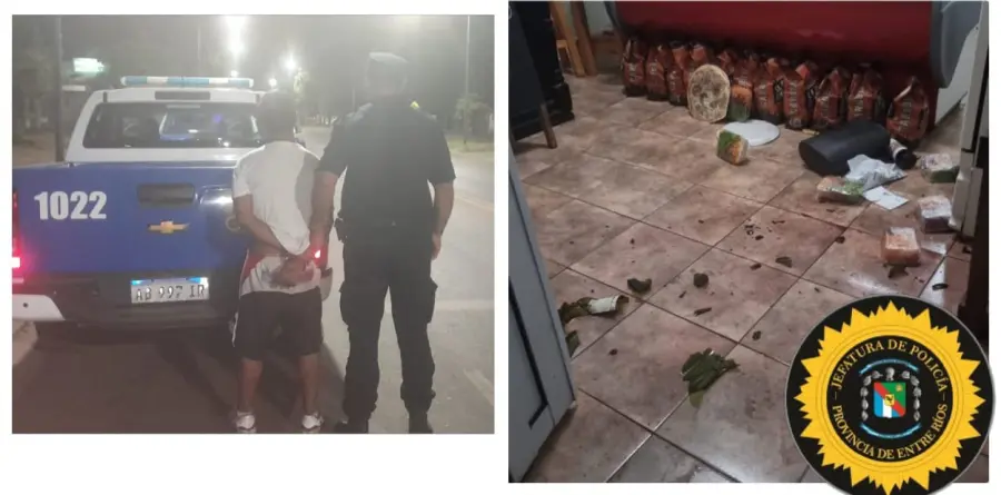 Detenido por robar en una carnicer&iacute;a (foto Polic&iacute;a de Entre R&iacute;os)
