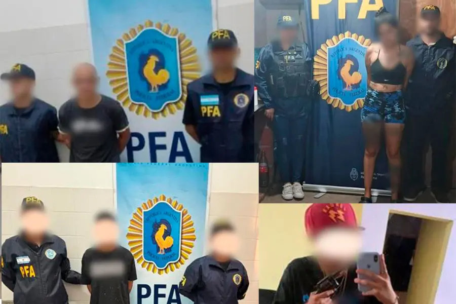 Detenidos por la Polic&iacute;a Federal. Foto: PFA.