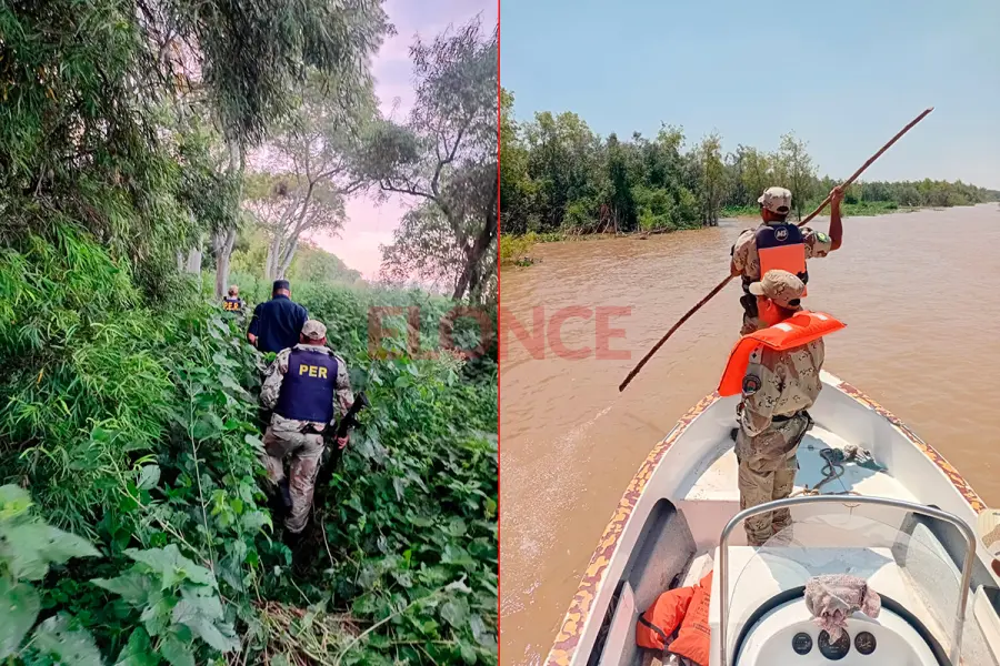 B&uacute;squeda del cuerpo de Luis &ldquo;Quique&rdquo; Ber&oacute;n (foto Gentileza Operaciones de la Jefatura Diamante)