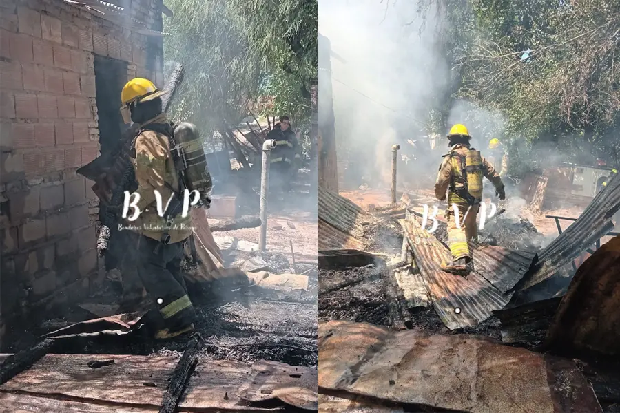 Incendio en Paran&aacute;. Foto: Bomberos Voluntarios.