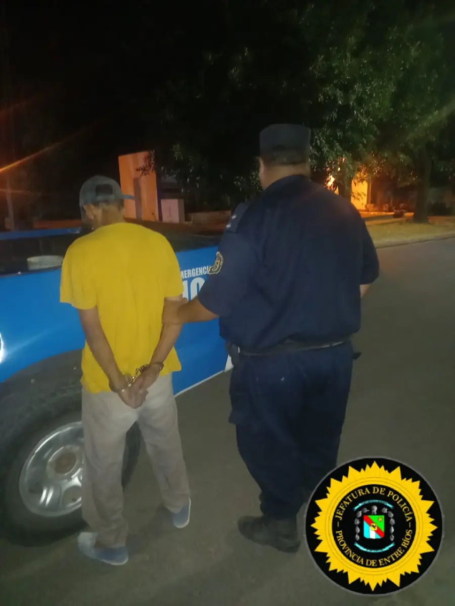 Detenido en Concepci&oacute;n del Uruguay (foto Polic&iacute;a de Entre R&iacute;os)