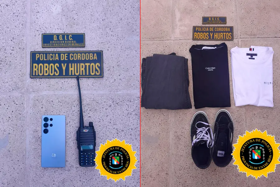 Robo millonario con inhibidor de alarmas (foto Polic&iacute;a de Entre R&iacute;os)