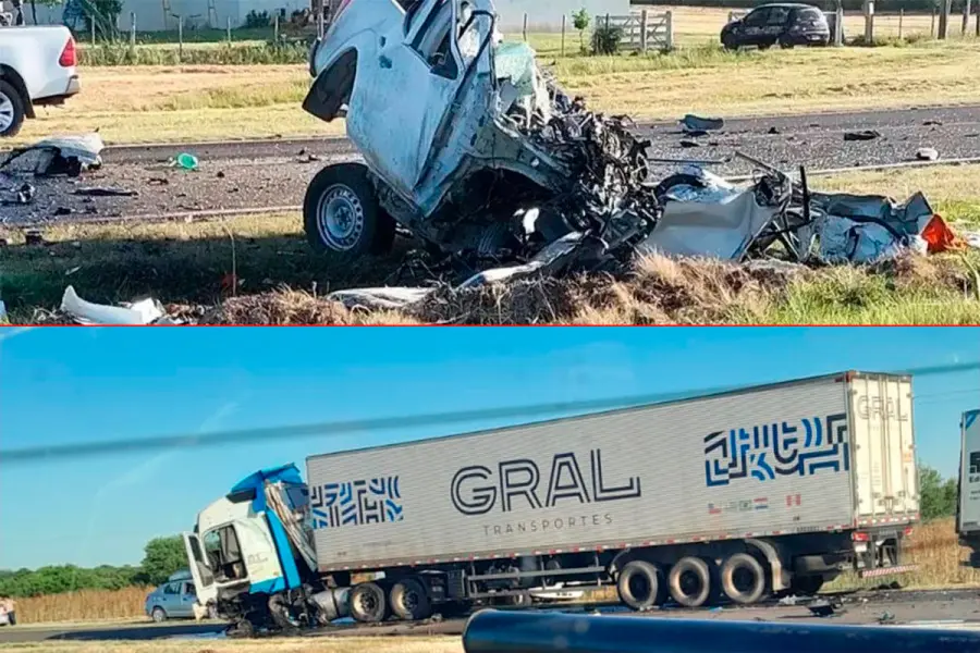 Tragedia vial sobre Ruta 18 (foto Nueva Zona)