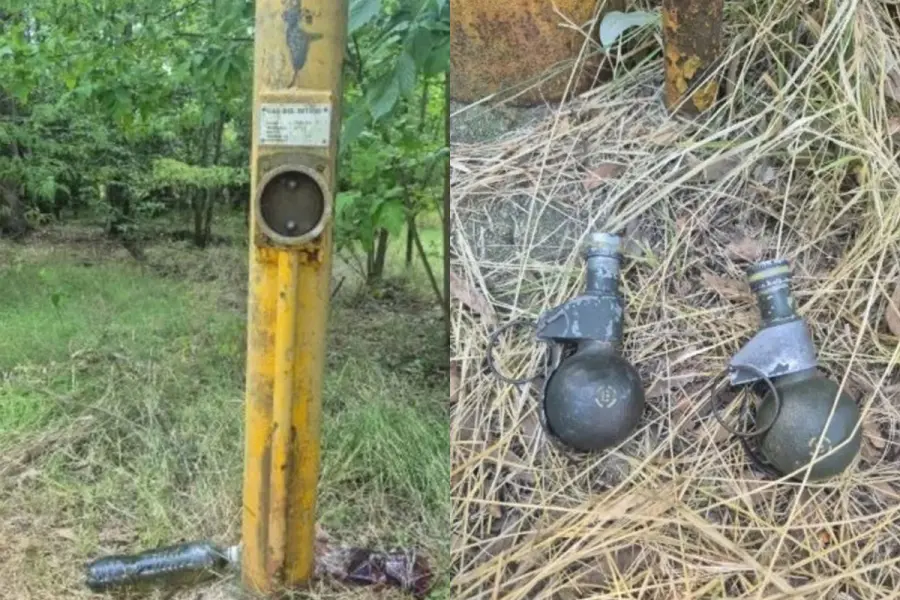 Gasoducto y explosivos encontrados en Ezeiza. Foto: Agencia NA.