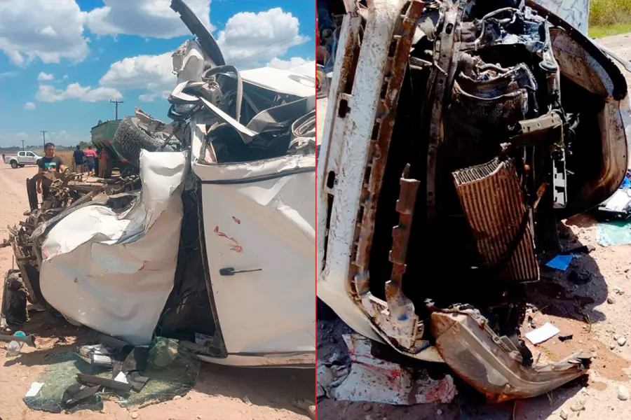 As&iacute; qued&oacute; la camioneta tras accidente en camino vecinal (foto Polako Miguel<b>)</b>