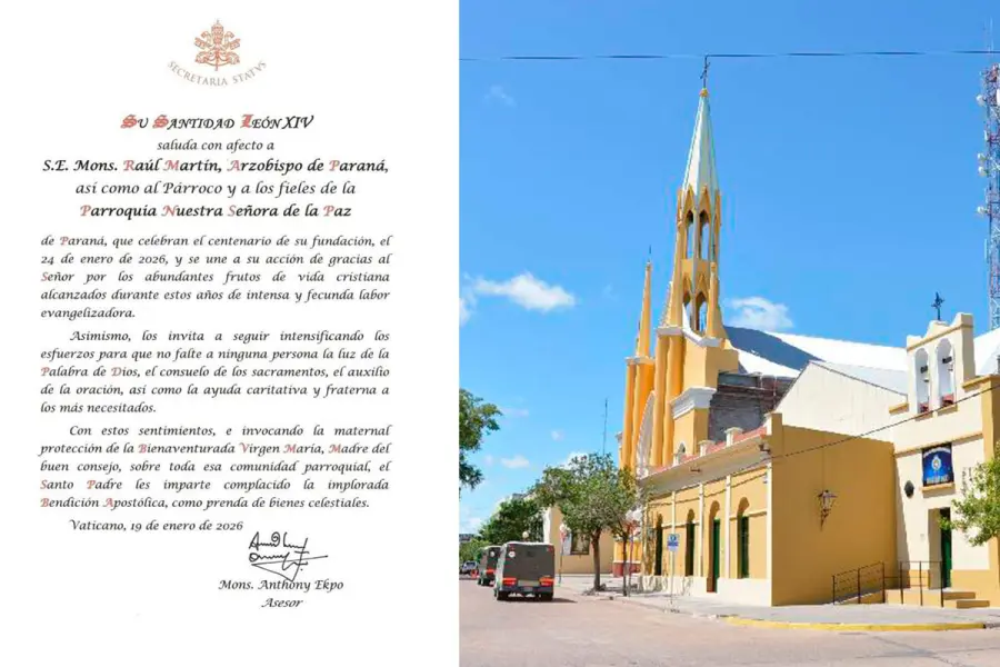La carta del papa Le&oacute;n XIV para la parroquia de La Paz.