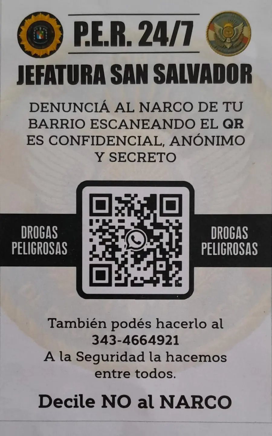 Habilitaron denuncias an&oacute;nimas contra el narcomenudeo en San Salvador (foto Polic&iacute;a de Entre R&iacute;os)